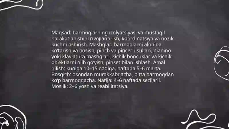Mayda qo‘l matorikasi 4