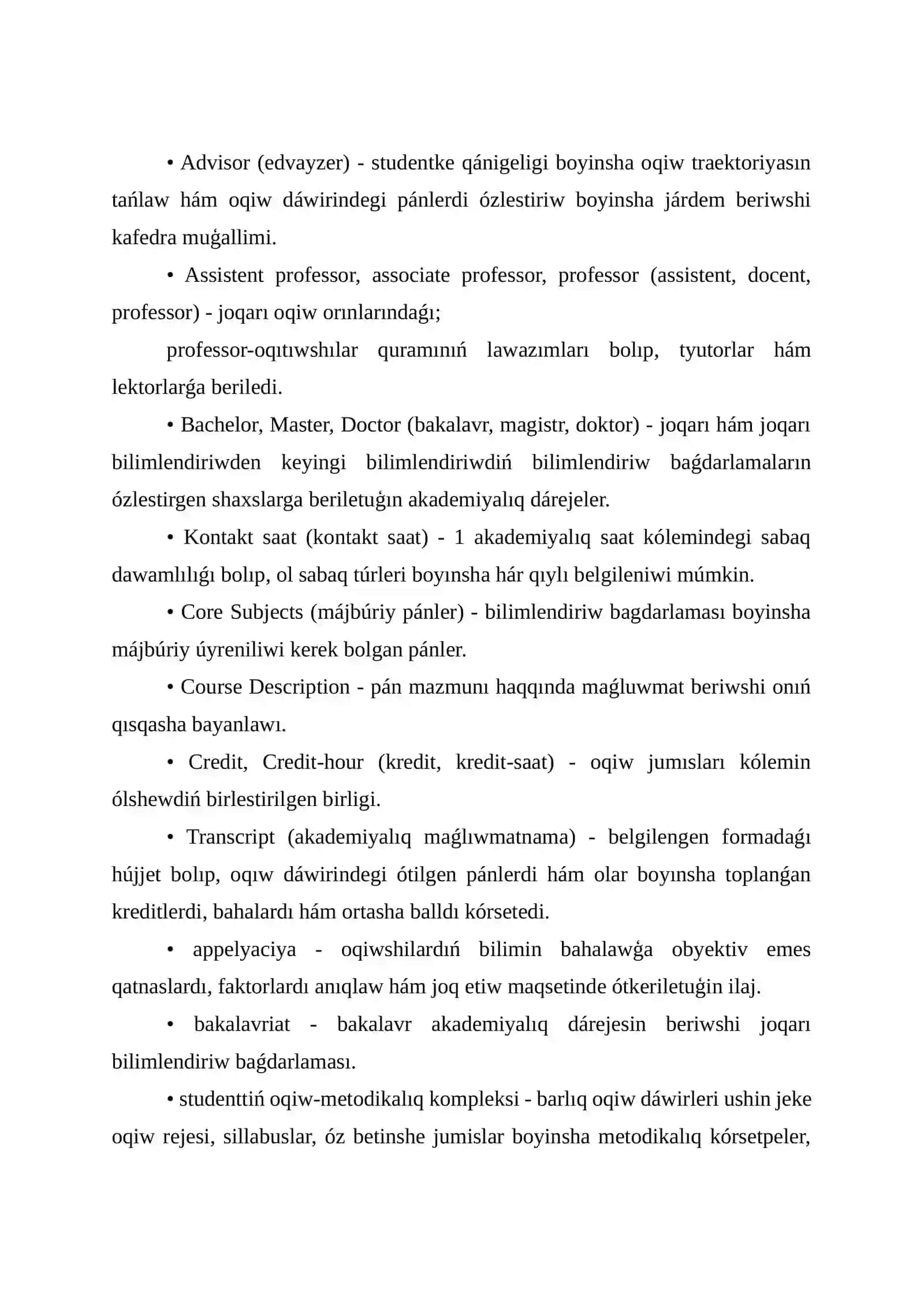 Kredit modul sistemasi 4