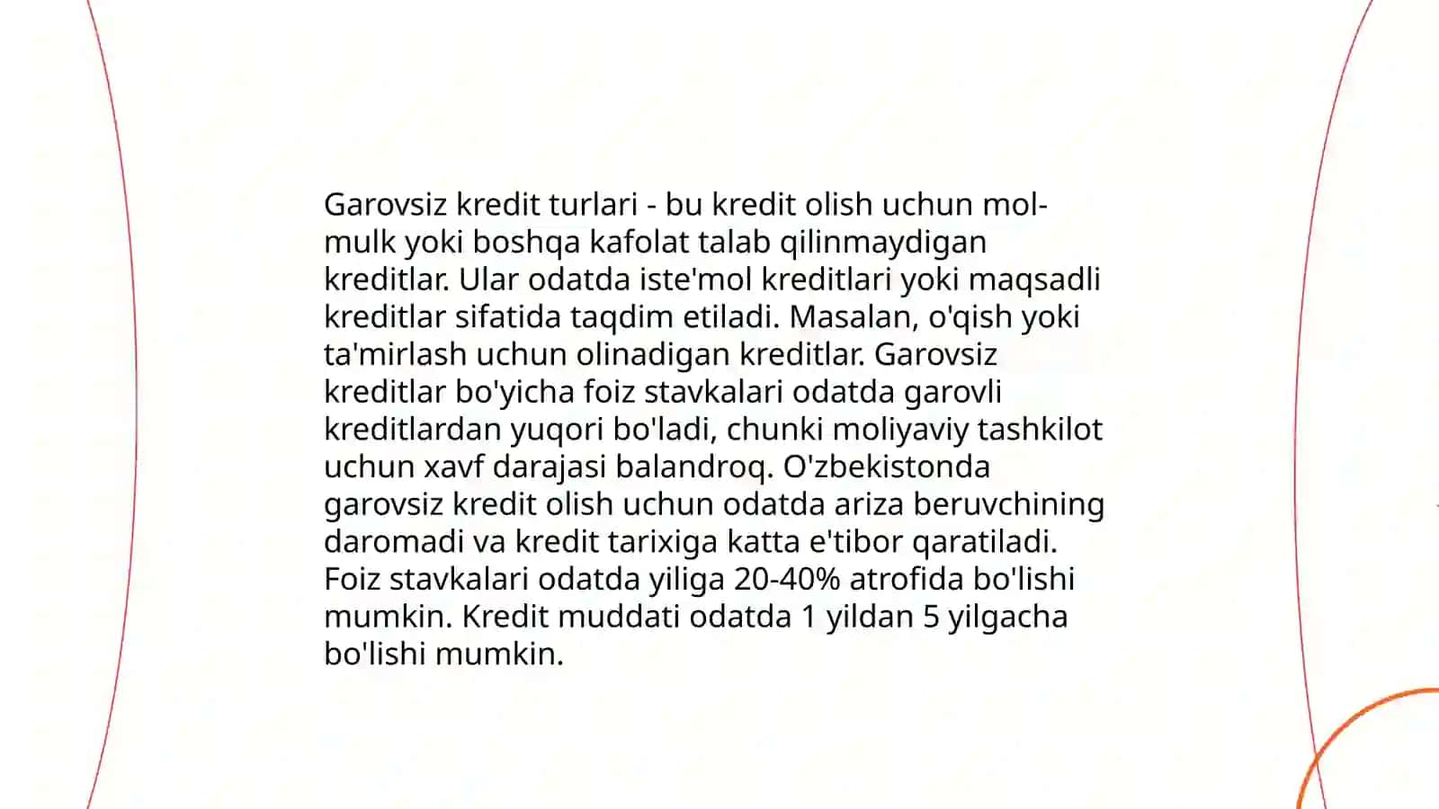 Garovsiz kredit berish tartibi 4