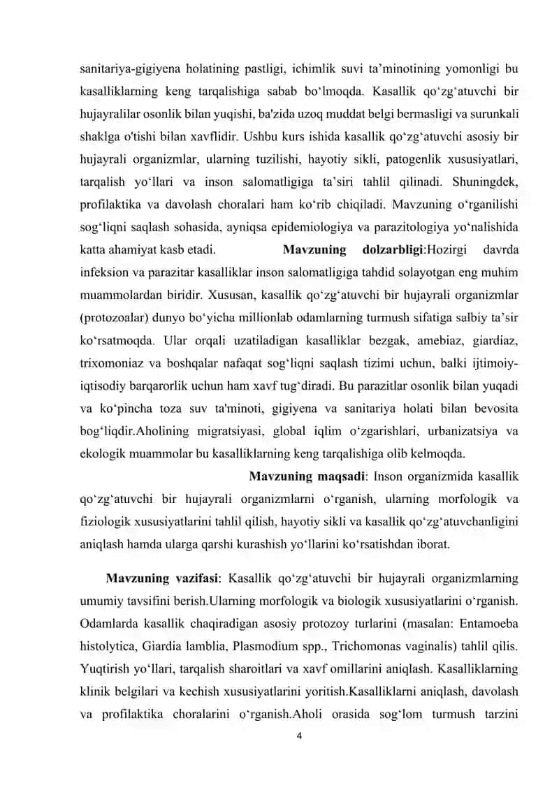 Kasallik qo’zg’atuvchi bir hujayralilar 4