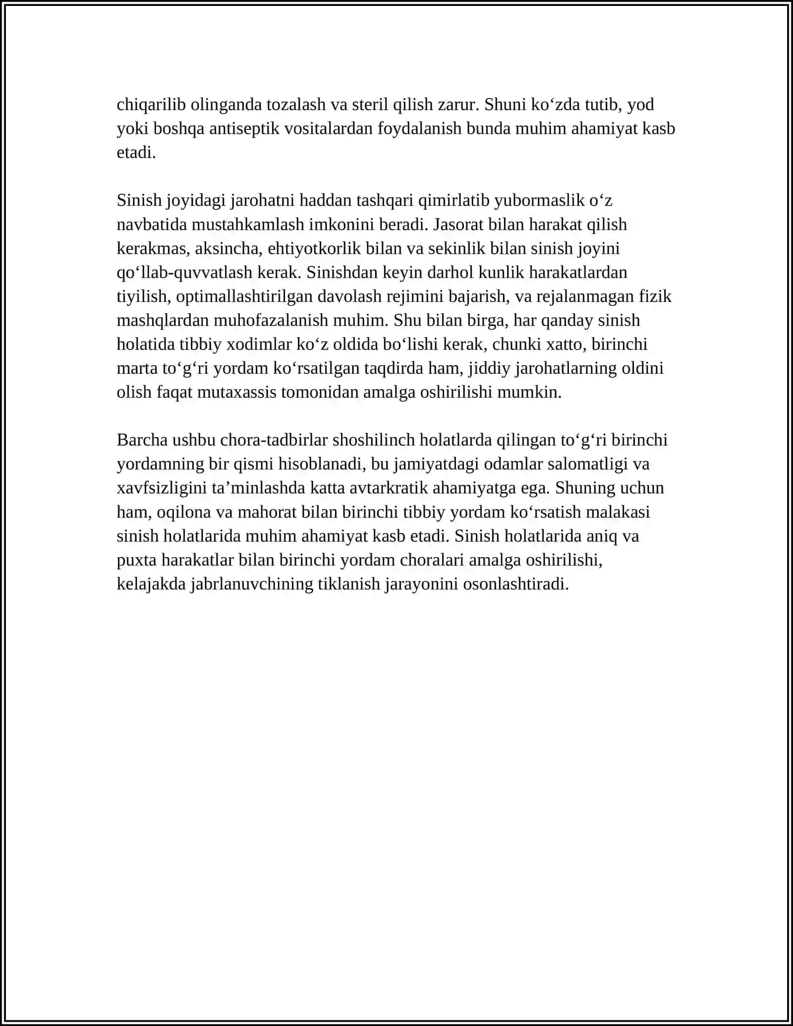 SINISH TURLARI. TEZ YORDAM 4