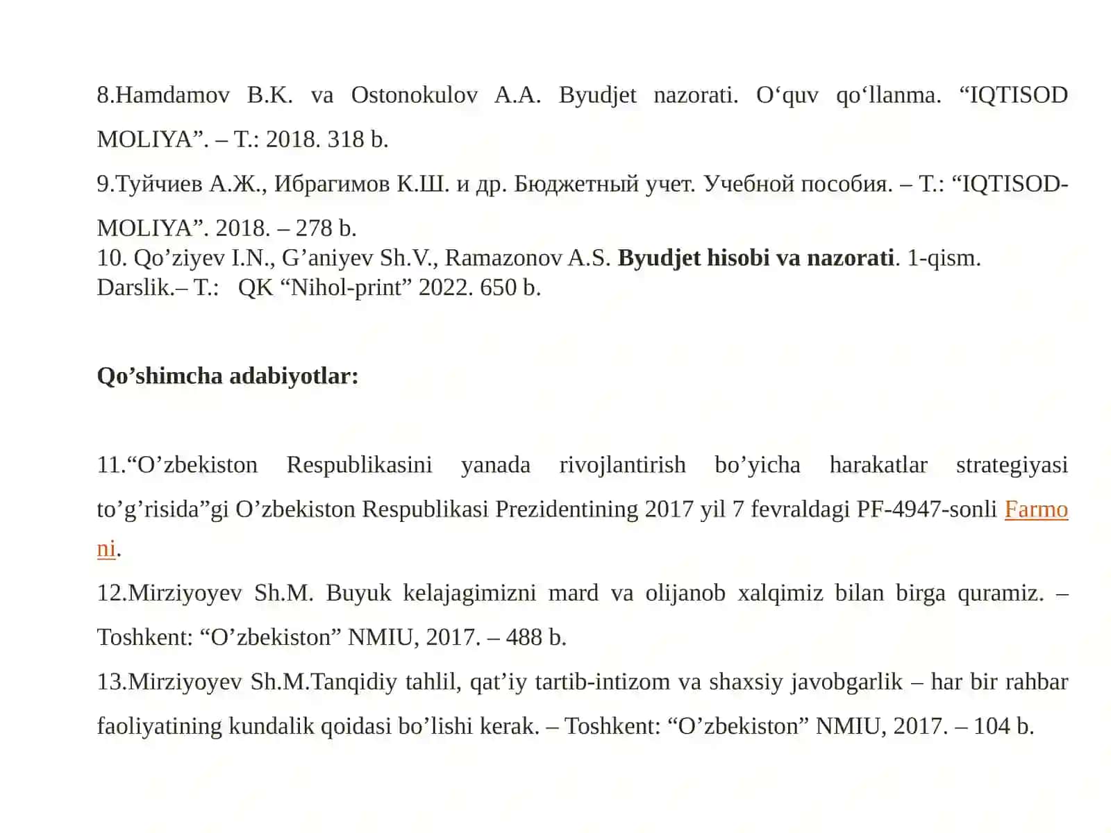 BYUDJET HISOBINING STANDARTLARI VA ULARNING MAZMUNI 4