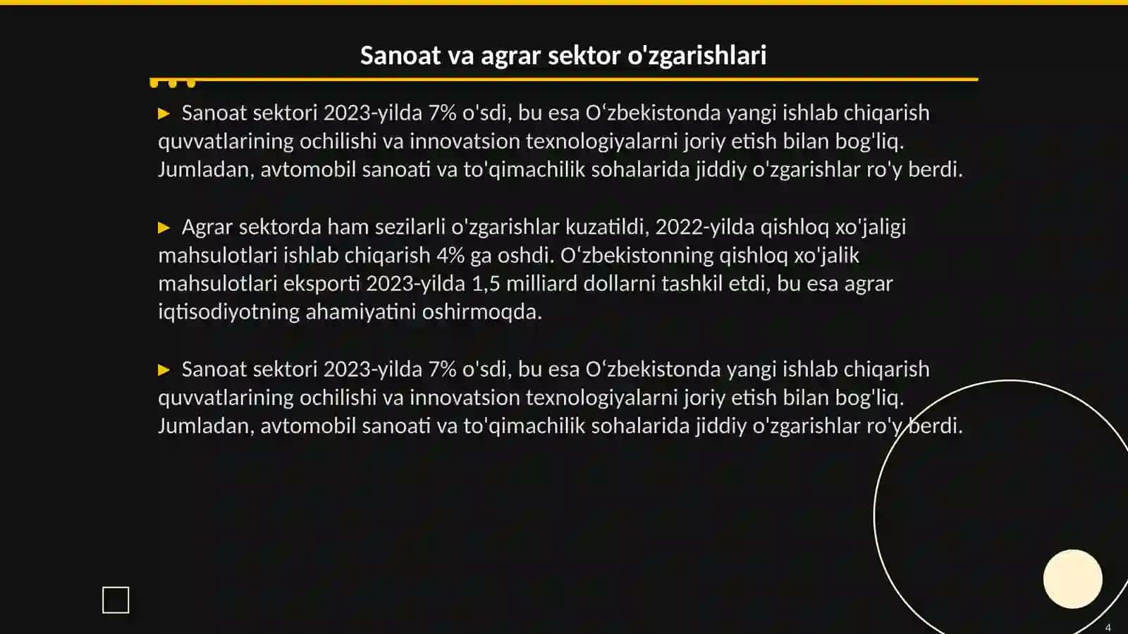 Oʻzbekiston Iqtisodiyoti 4