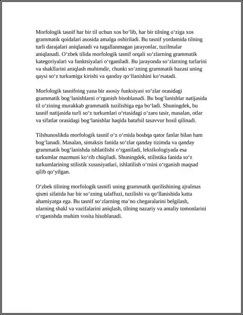TILLARNING MORFOLOGIK TASNIFI 4