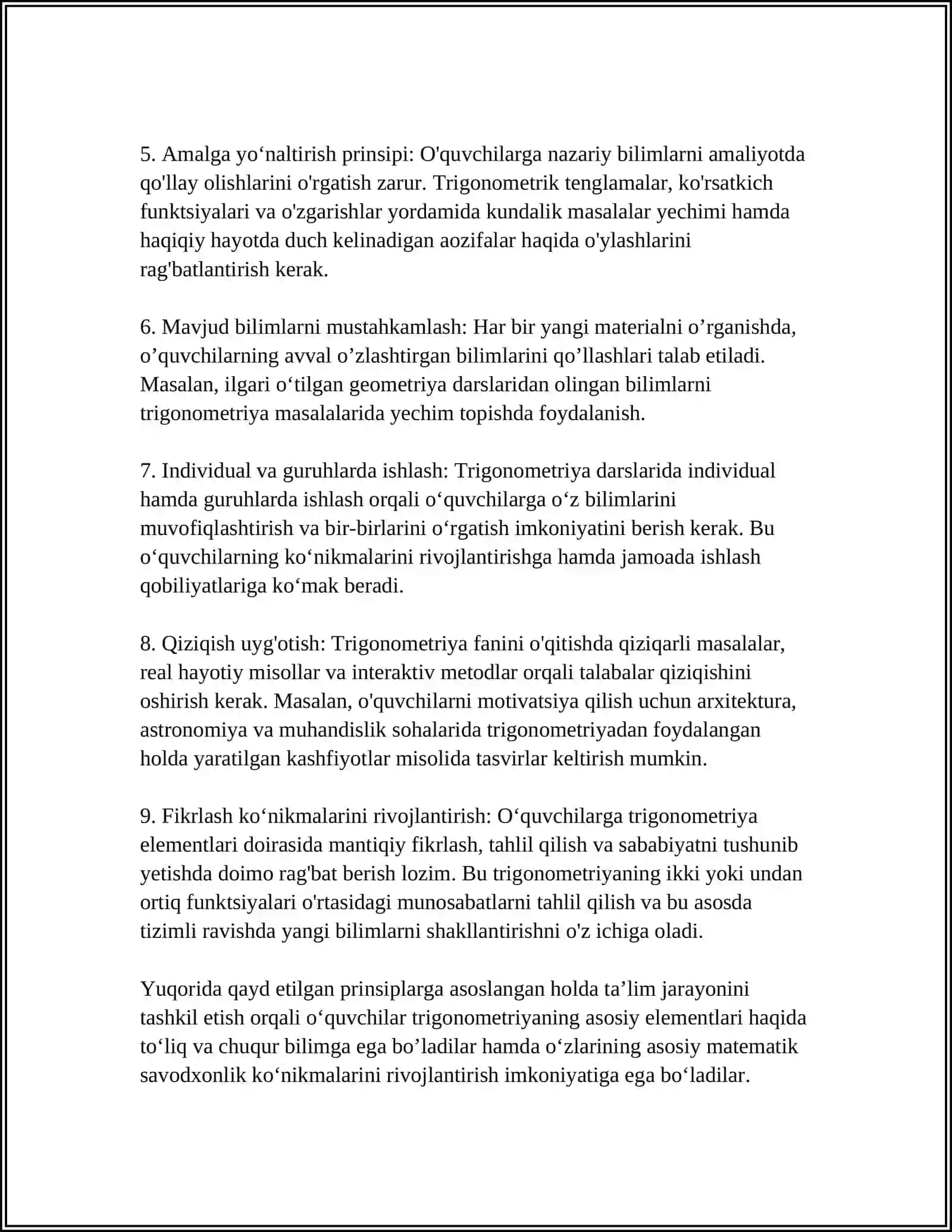 TRIGONOMETRIYA ELEMENTLARINI OʻQITISH METODIKASI 4