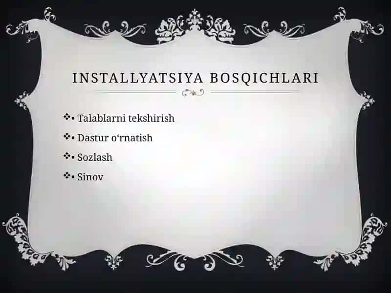 Installyatsiya va hujjatlashtirish 4