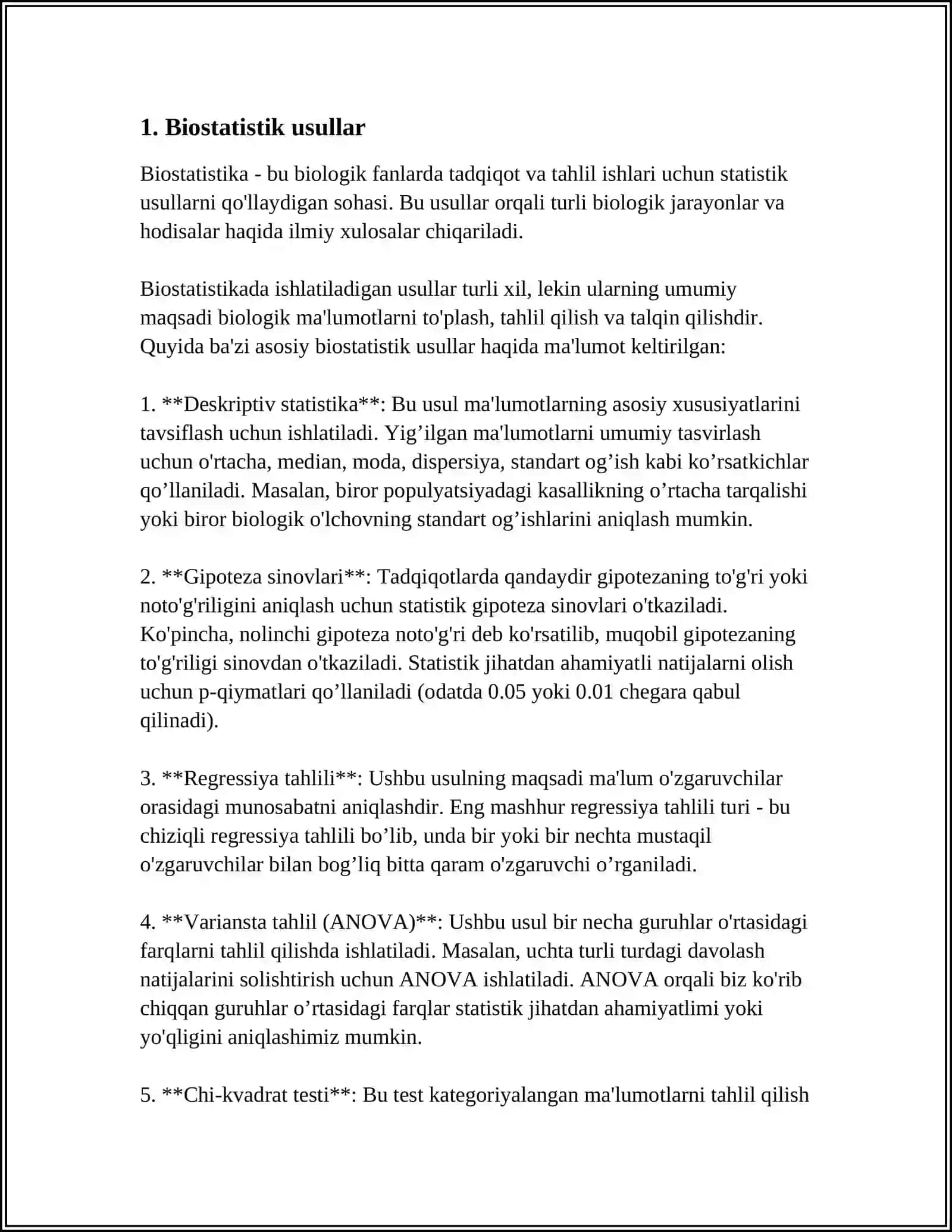 TIBBIYOTDA MATEMATIK MODELLASHTIRISH USLUBLARINI O'RGANISH 4
