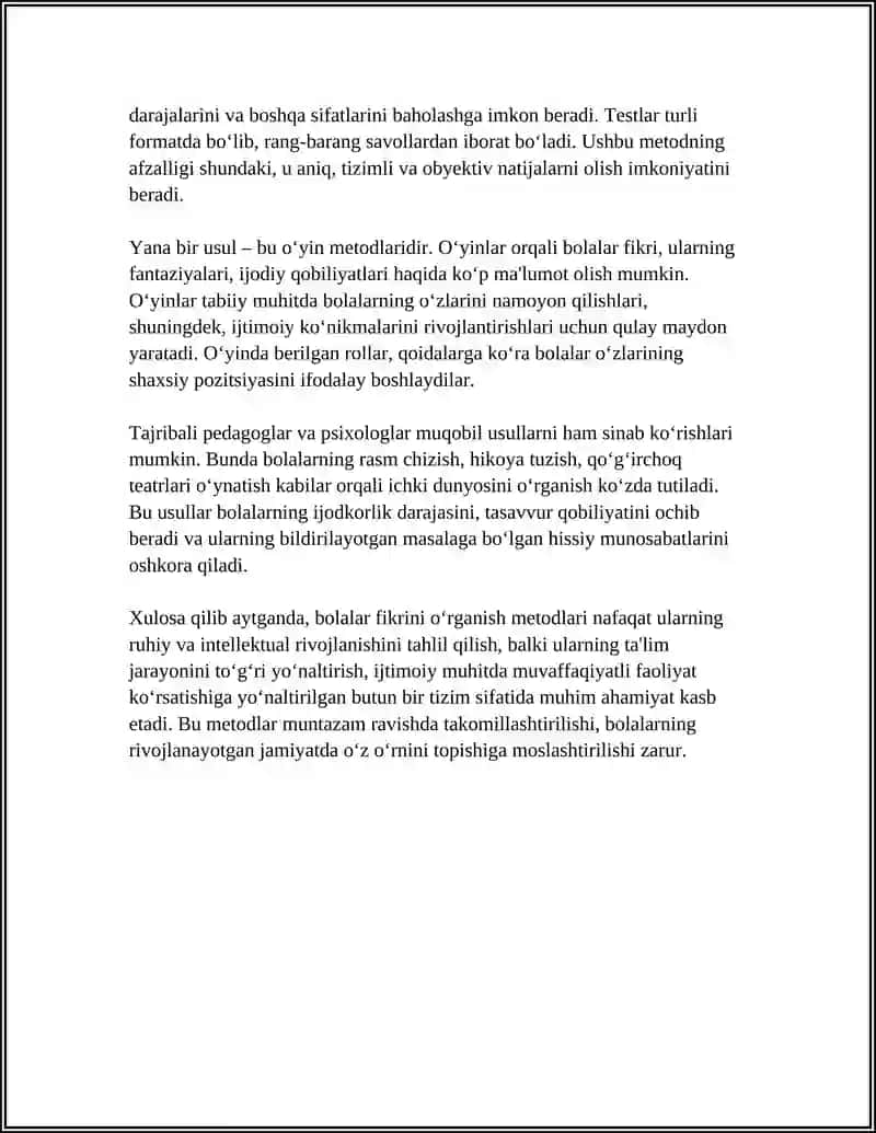 BOLALAR FIKRINI OʻRGANISH 4