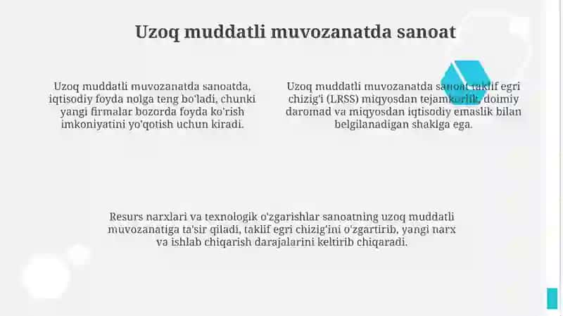 Firma va tarmoqning uzoq muddatli muvozanati 4