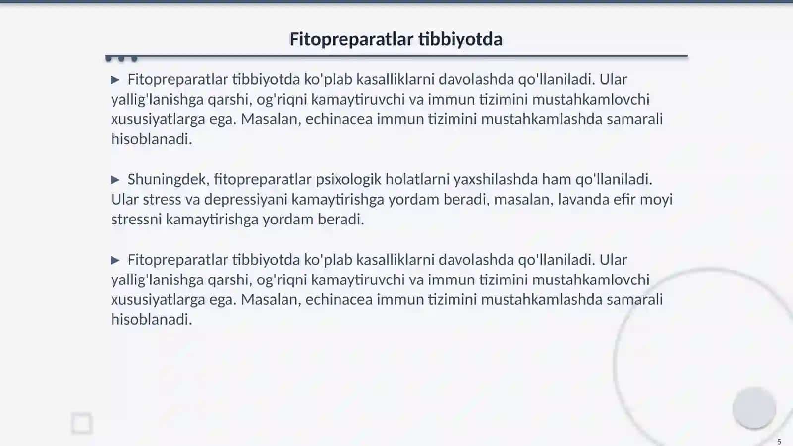 Fitopreparatlar va ularning qo`llanilishi 4