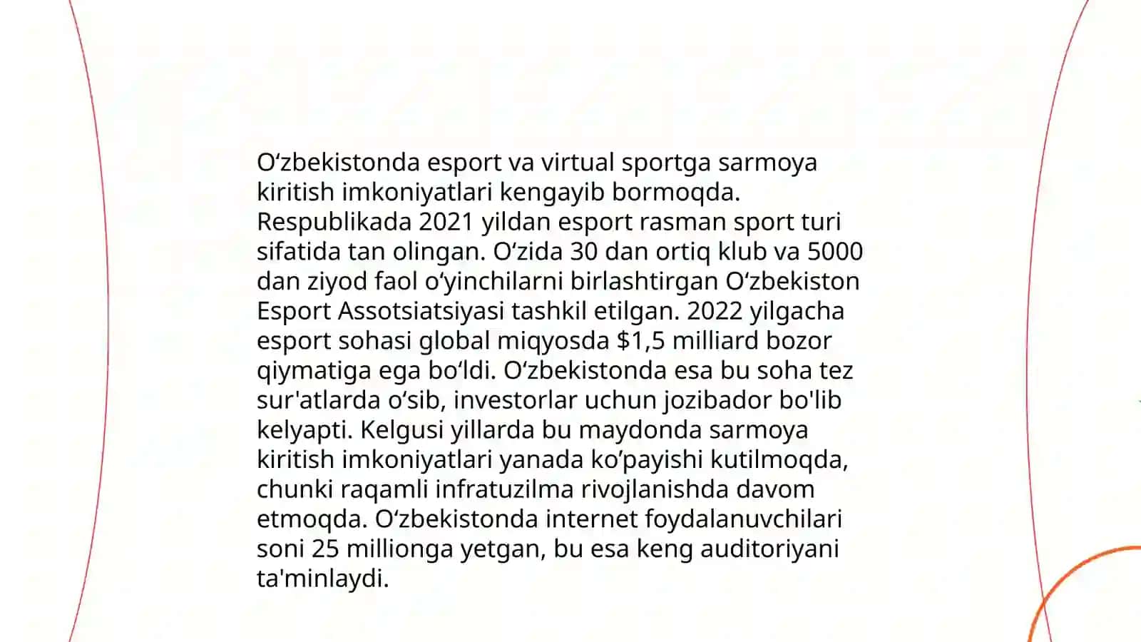 Esport va virtual sportga sarmoya kiritish 4
