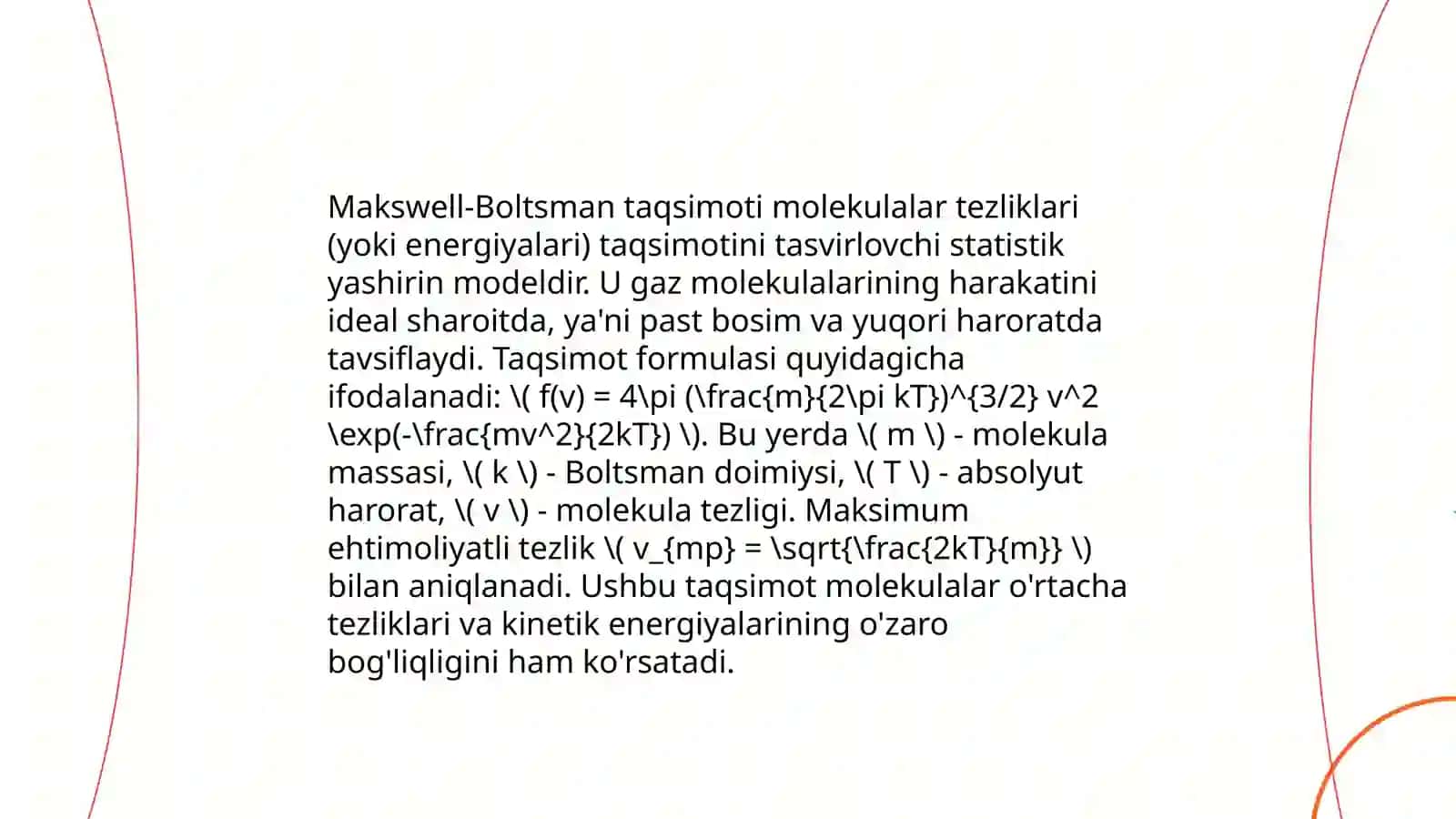 Molekulalar tezliklari 4