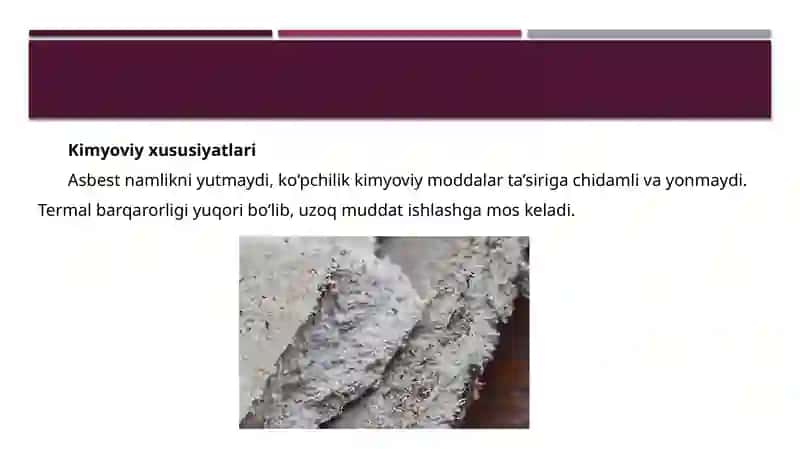 Asbest asosidagi issiqlik izolyatsiya buyumlar 4