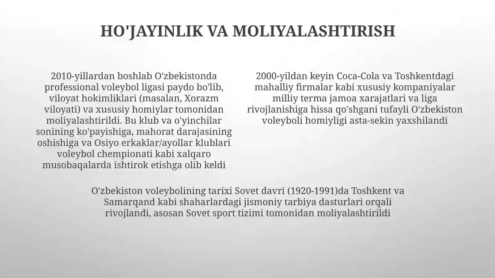 Voleybol tarixi va rivojlanishi O'zbekistonda 4