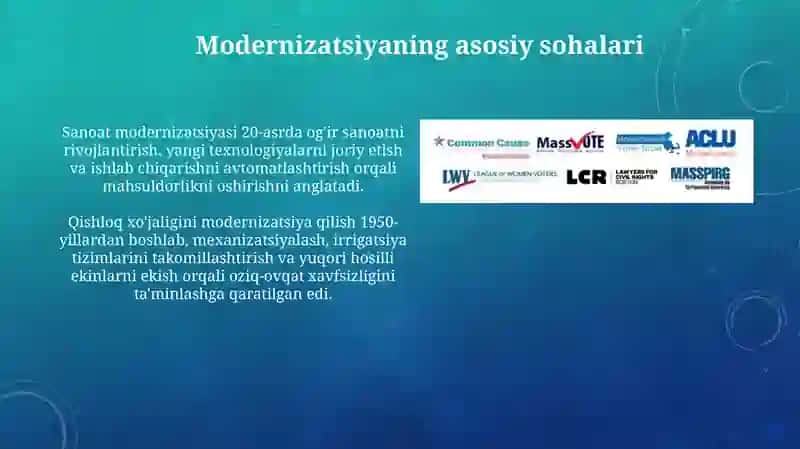 Modernizatsiya tarixi va asosiy yo'nalishlari 4