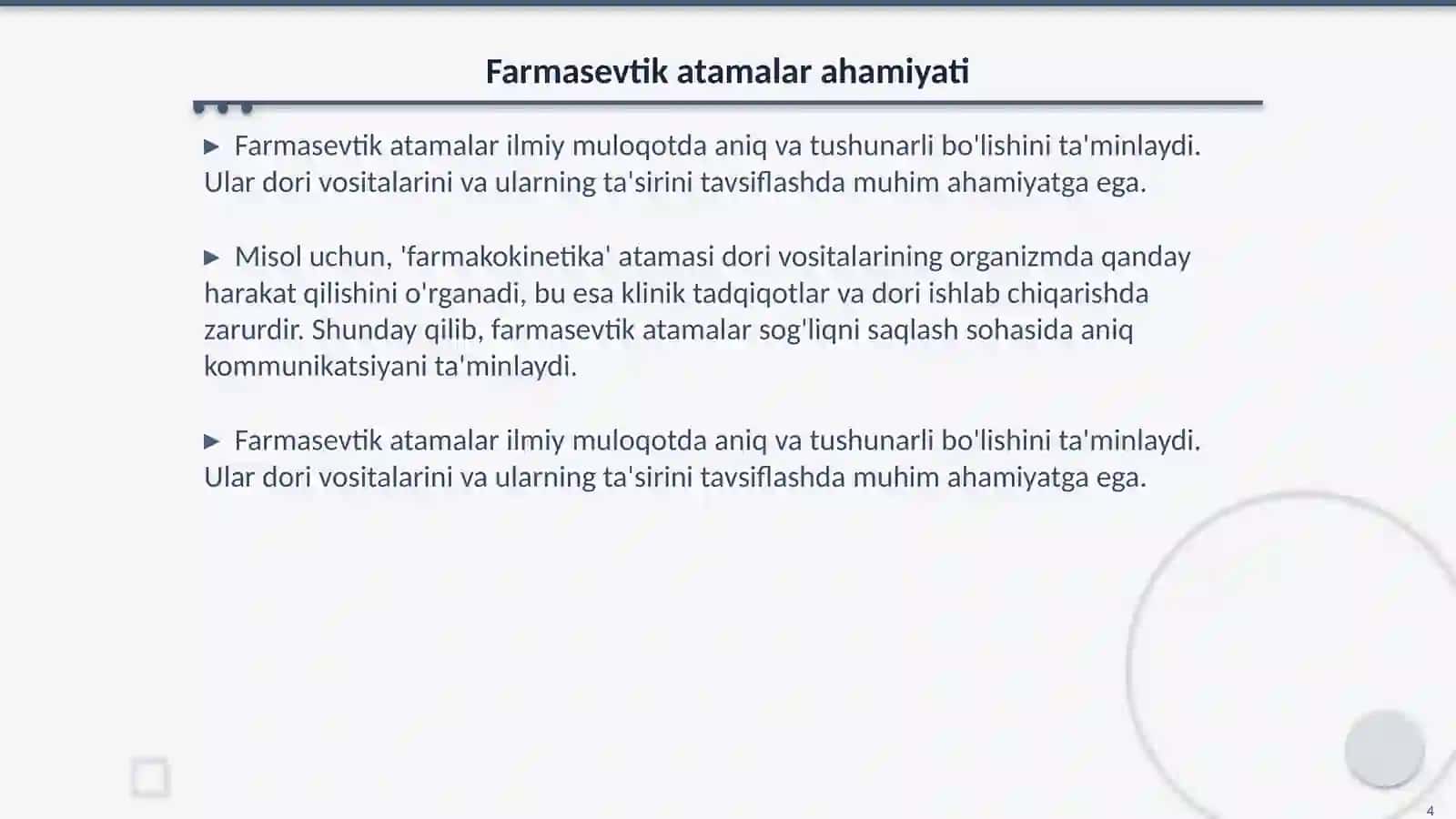 Farmasevtik atamashunoslik 4