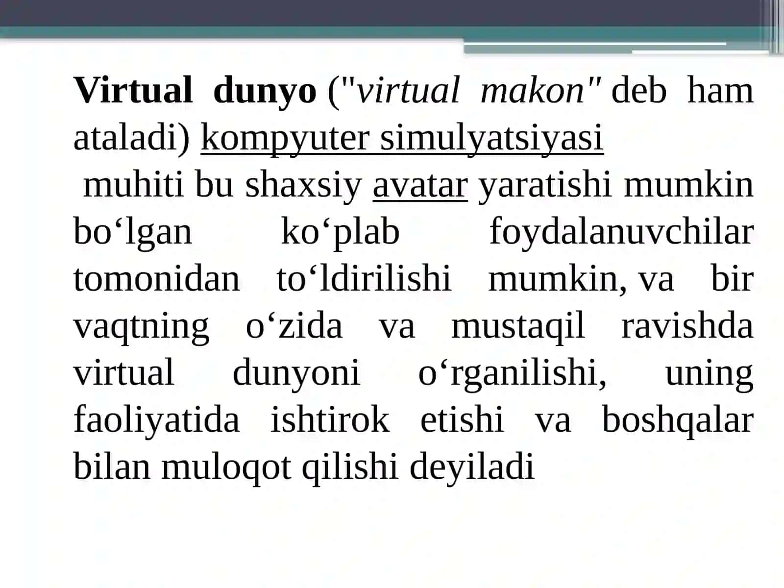 Virtual olam jozibadorligiga qaramlik va uning oqibatlari 4