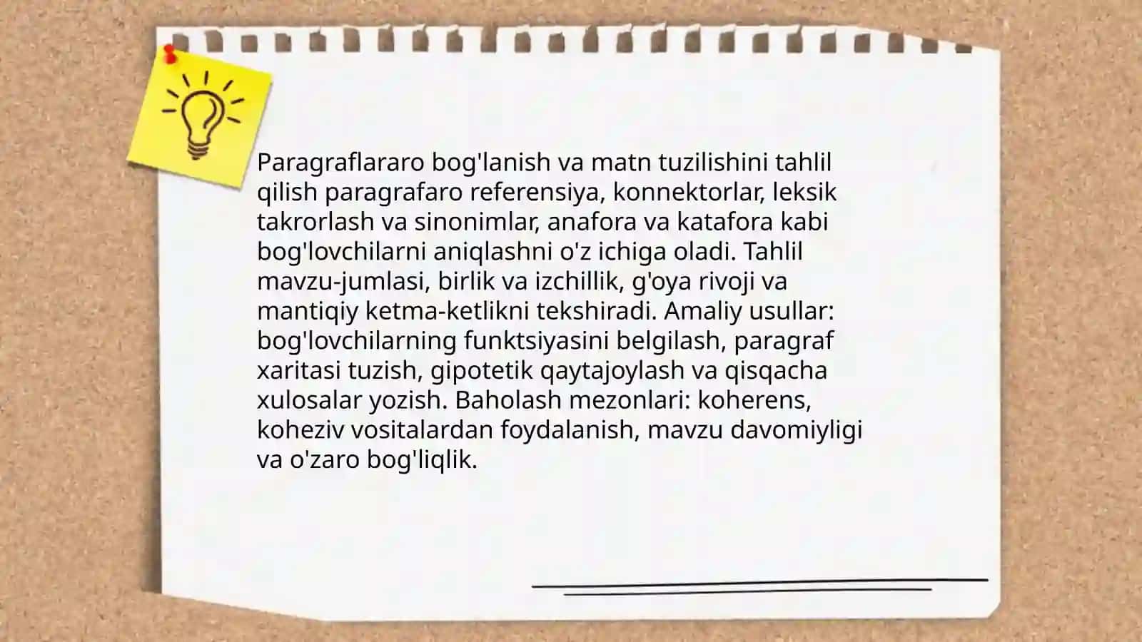 Matn darajasidagi lingvistik konikmalar ustida ishlash 4