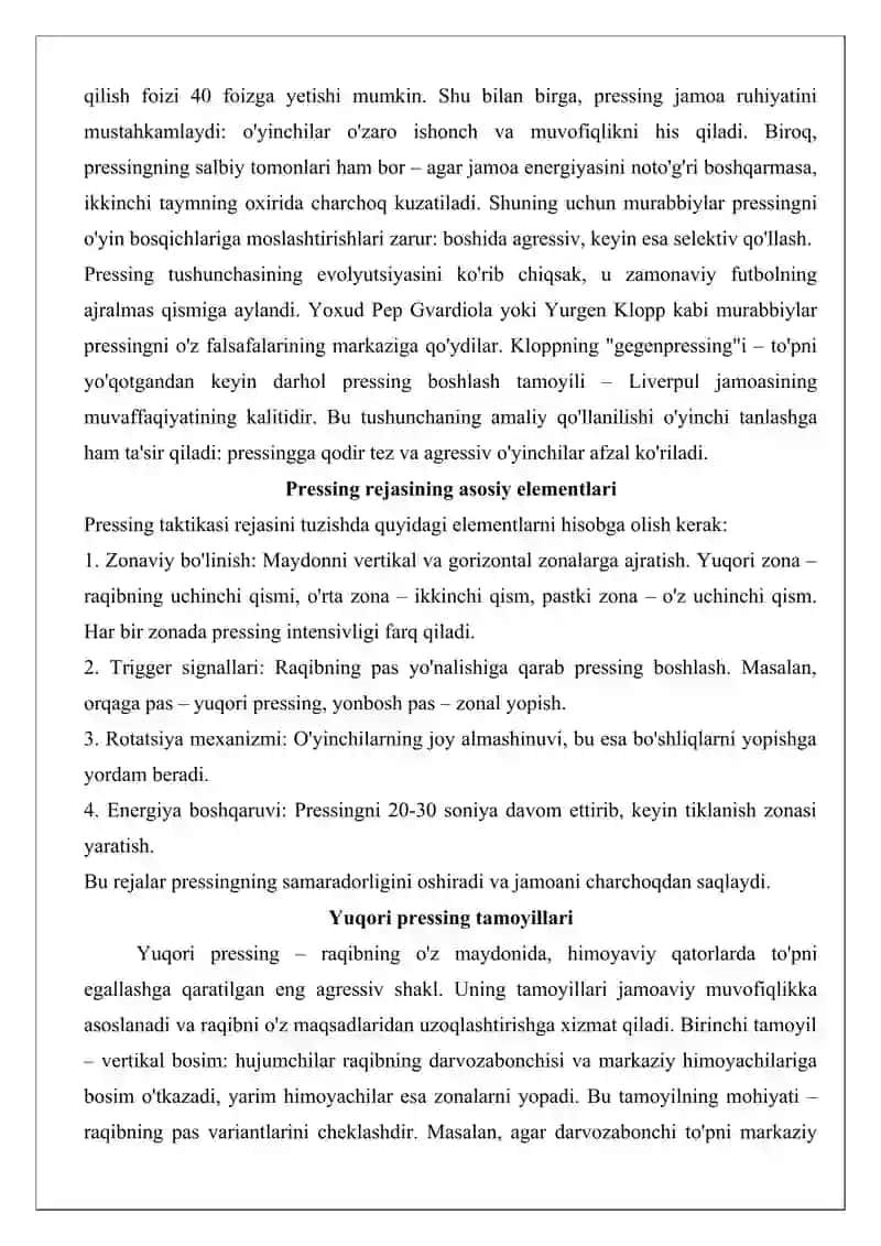 Futbolda pressing va qarshi hujum taktikalari 4