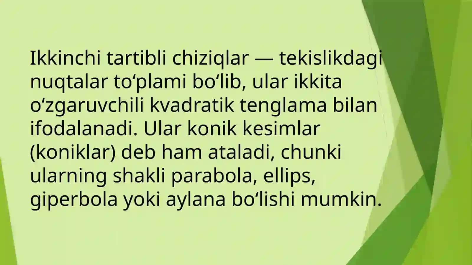 Ikkinchi tartibli chiziqlar 4