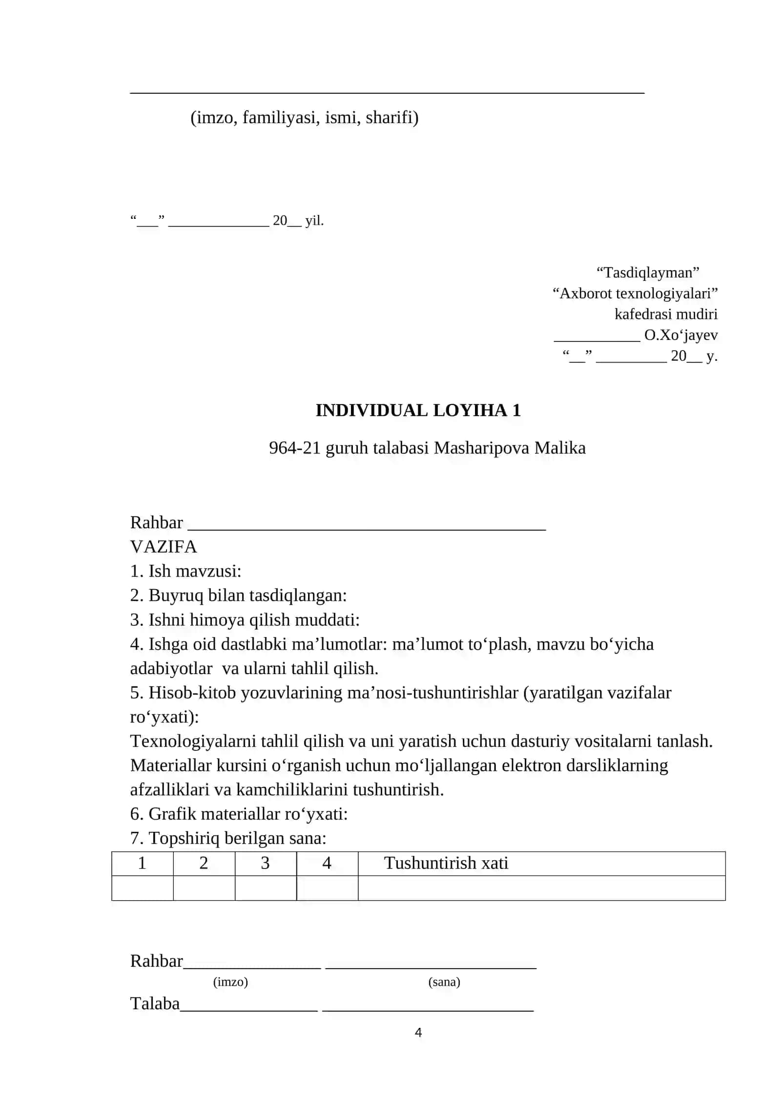 Backend kursi darslarini o`zida mujassamlashtirgan web sayt ishlab chiqish 4