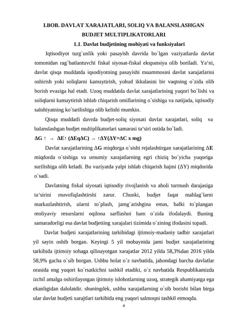 BALANSLASHGAN BUDJET MULTIPLIKATORI 4