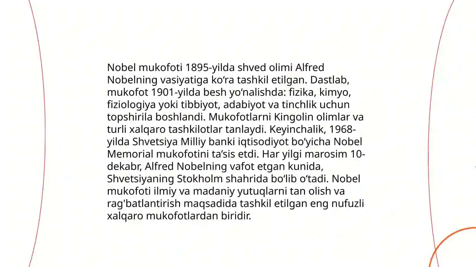 Nobel mukofoti sovrindorlari va yutuqlari 4