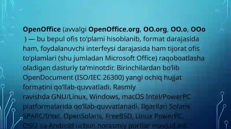 OpenOffice Impress Taqdimot Dasturi 4