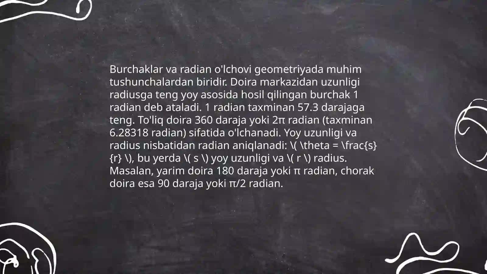 Radian tushunchasi 4