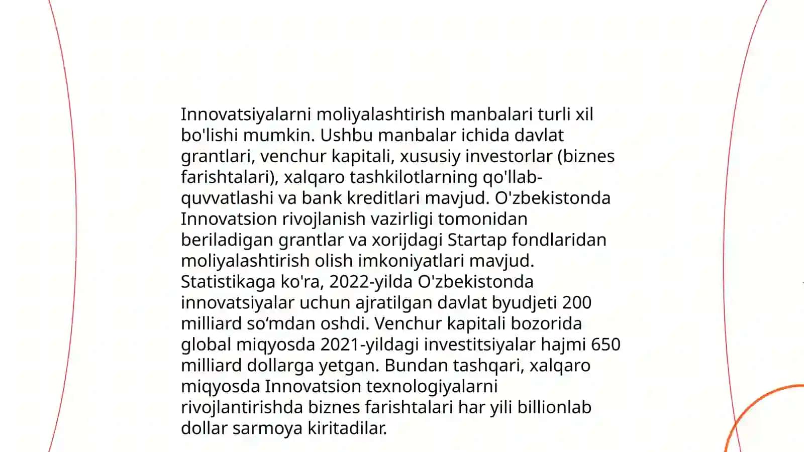 Innovatsion faoliyatni moliyalashtirish yoʻllari 4