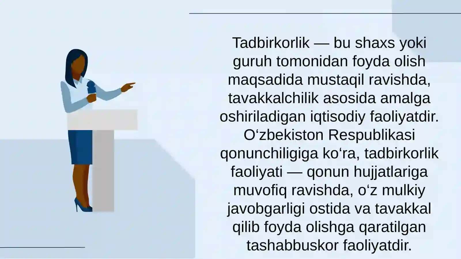 Tadbirkorlik faoliyati inishlamoq 4