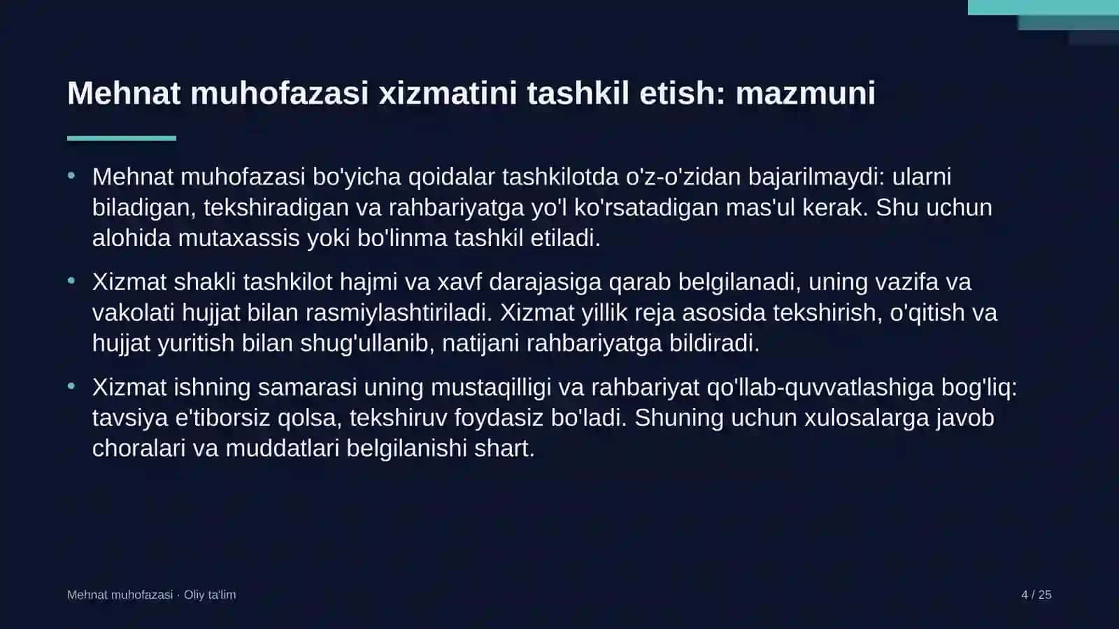 to'qimachilik korxonalarida mehnat muhofazasi xizmatini tashkil etish 3692 4