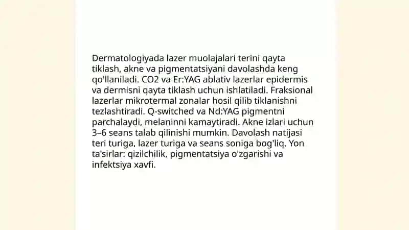 Lazerning tibbiyotda qo'llanilishi 4