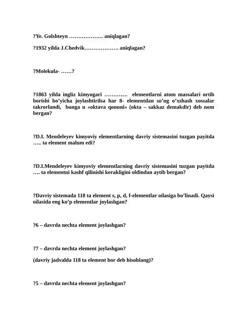 Yakuniy nazorat testlar 4