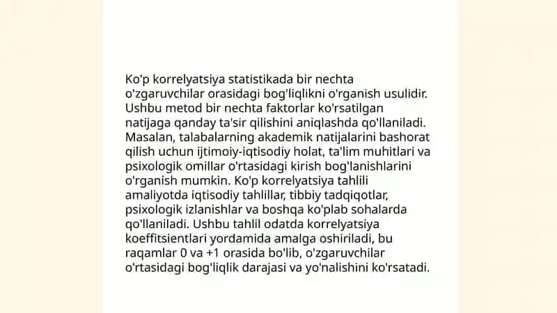 Ko'p korrelyatsiya 4