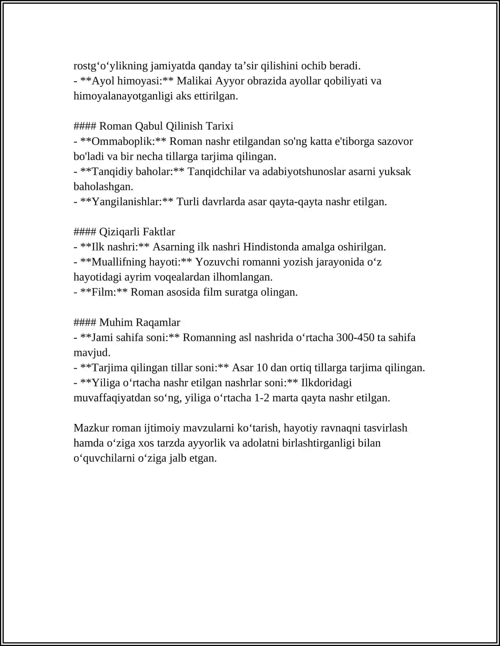 Malikayi Ayyor Romani Referat 4