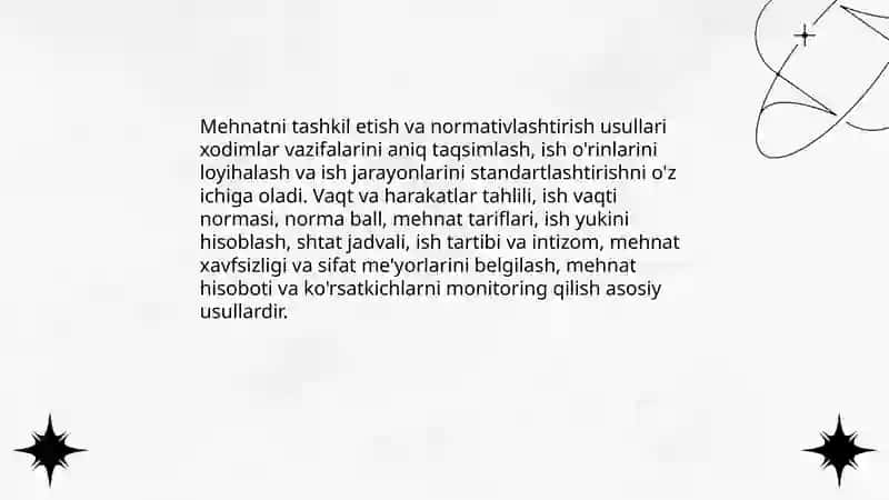 Mehnatni boshqarish usullari 4