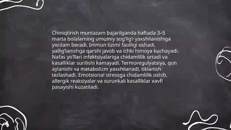 Bolalarni chiniqtirish 4