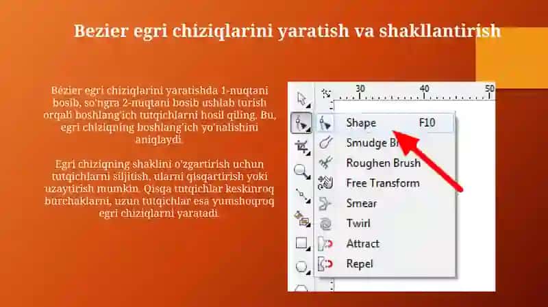 Bezier vositasi bilan ishlash 4