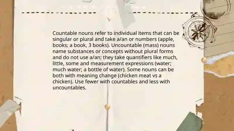 Plan: Common vs Proper Nouns,  Countable vs Uncountable (Mass) Nouns, Singular and Plural Forms 4