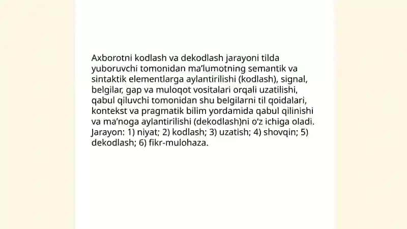 Tilning axborotning toʻplash va uzatishiz vunksiyasi 4