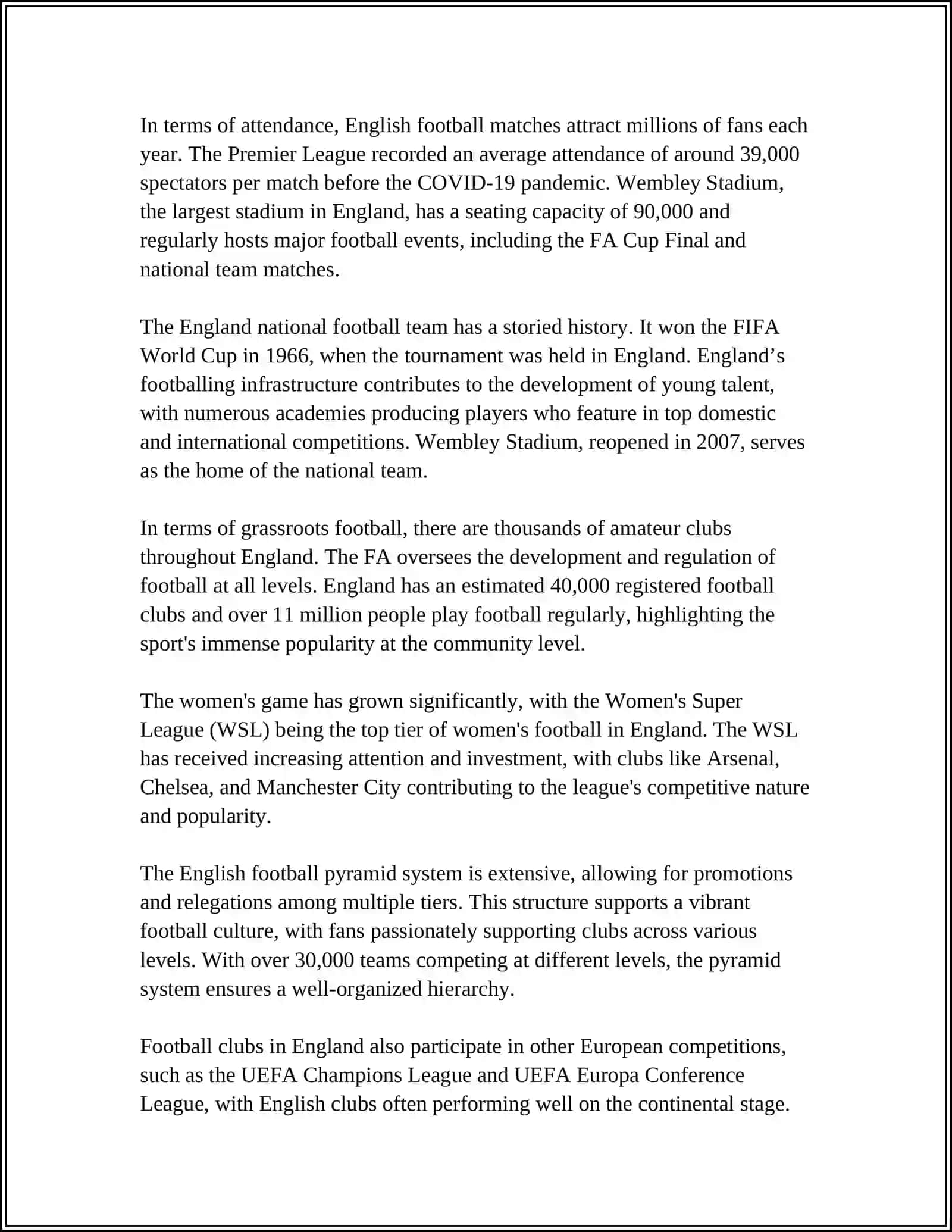 SPORT IN ENGLAND 4