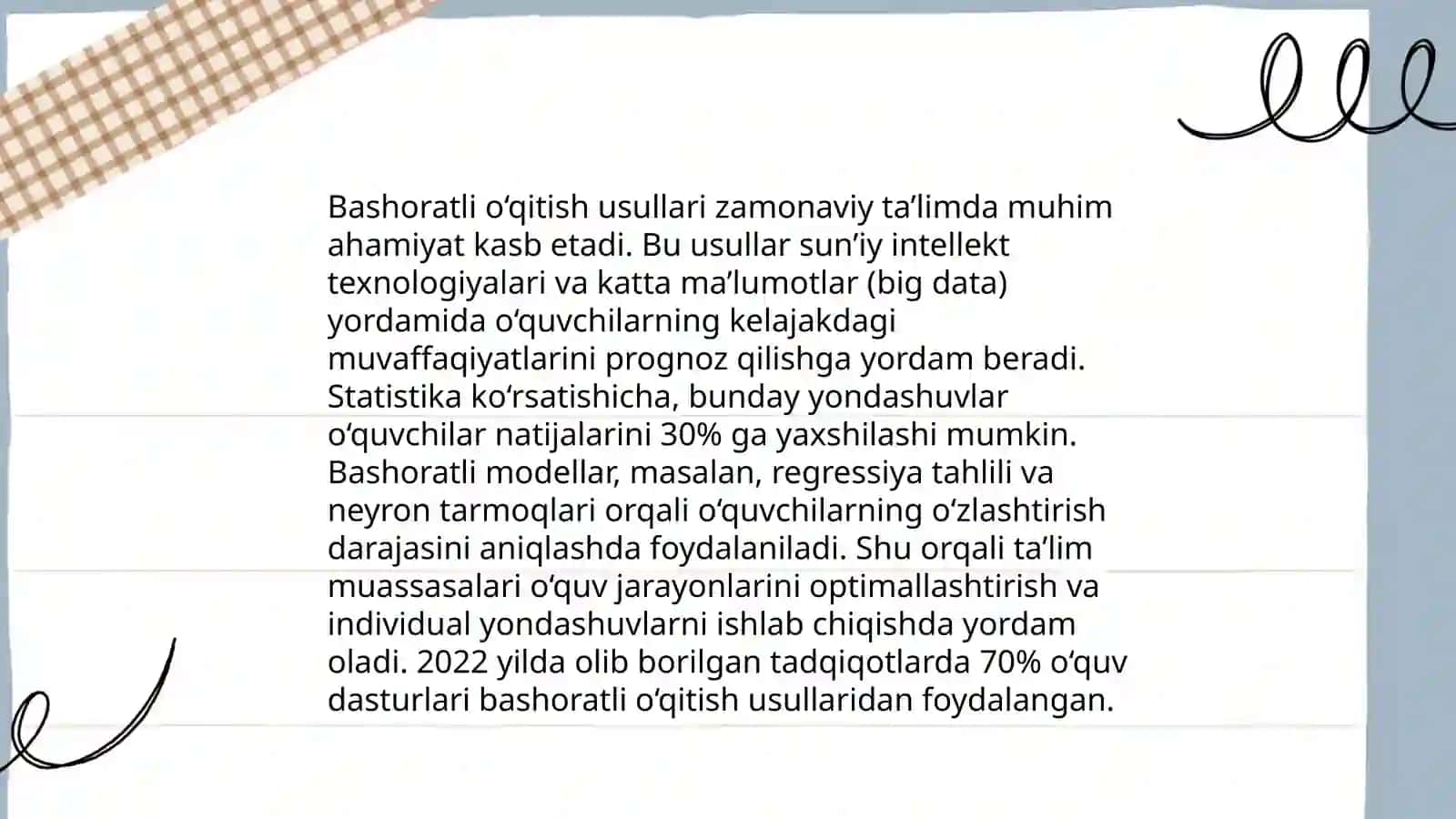 Past oʻzlashtiruvchi oʻquvchilar bilan ishlash metodi 4