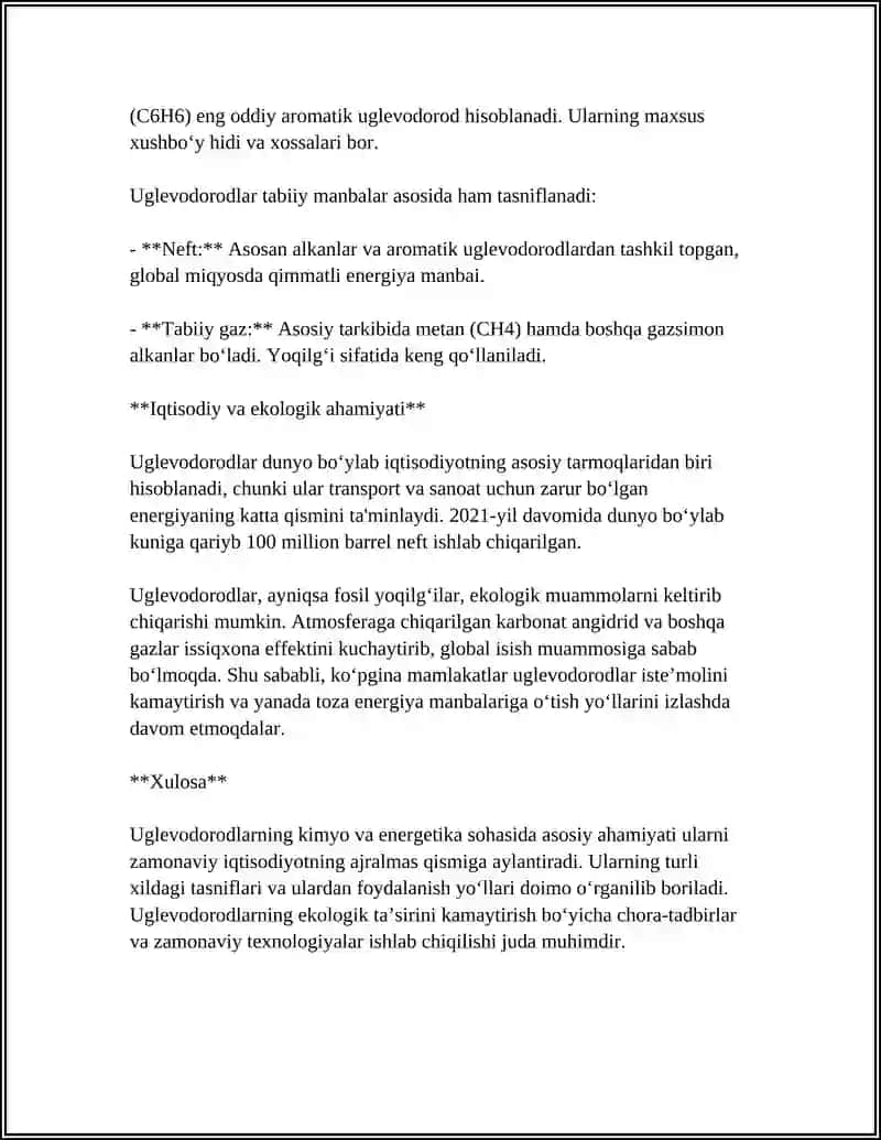 ORGANIK KIMYO FANI UGLEVODORODLAR 4