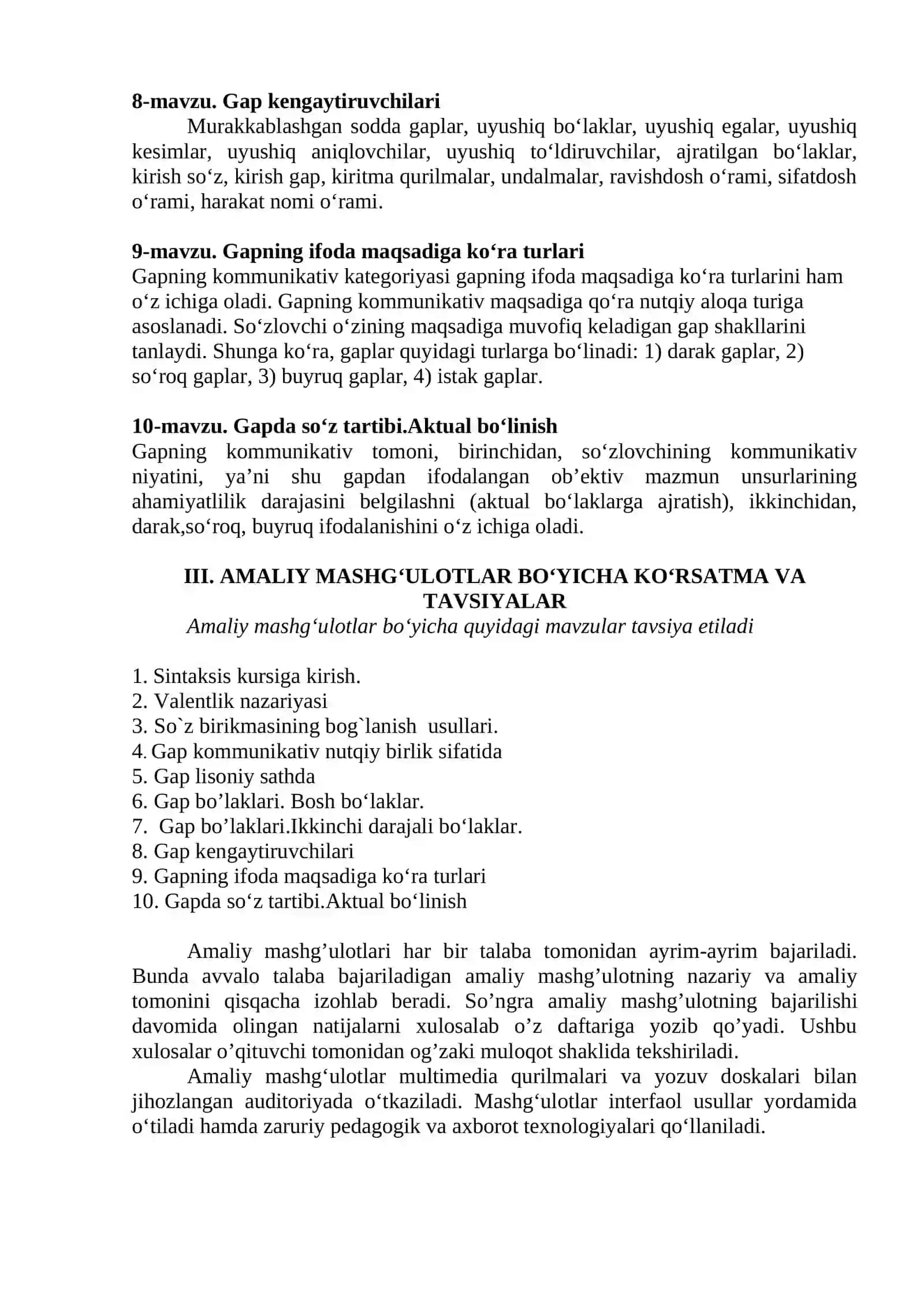HOZIRGI O‘ZBEK TILI 4