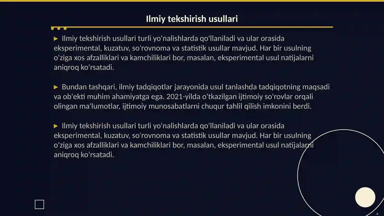 Ilmiy tekshirish ishining asosiy turlari 4