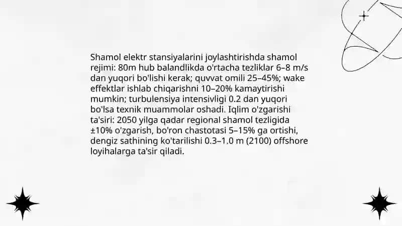 Iqlim va energiya: Qayta tiklanuvchi energiya inshootlarini joylashtirish 4