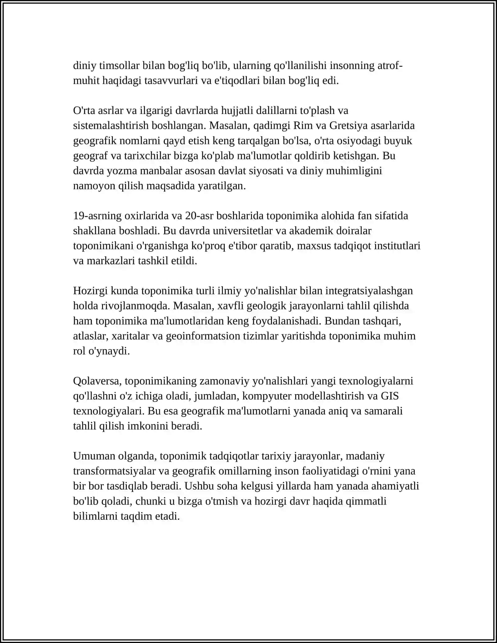 TOPONIMIK TADQIQOTLAR, TOPONIMIK MANBALAR 4