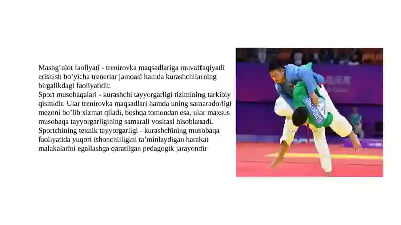 Kurashda yonbosh usullari texnikasini o'rgatish 4