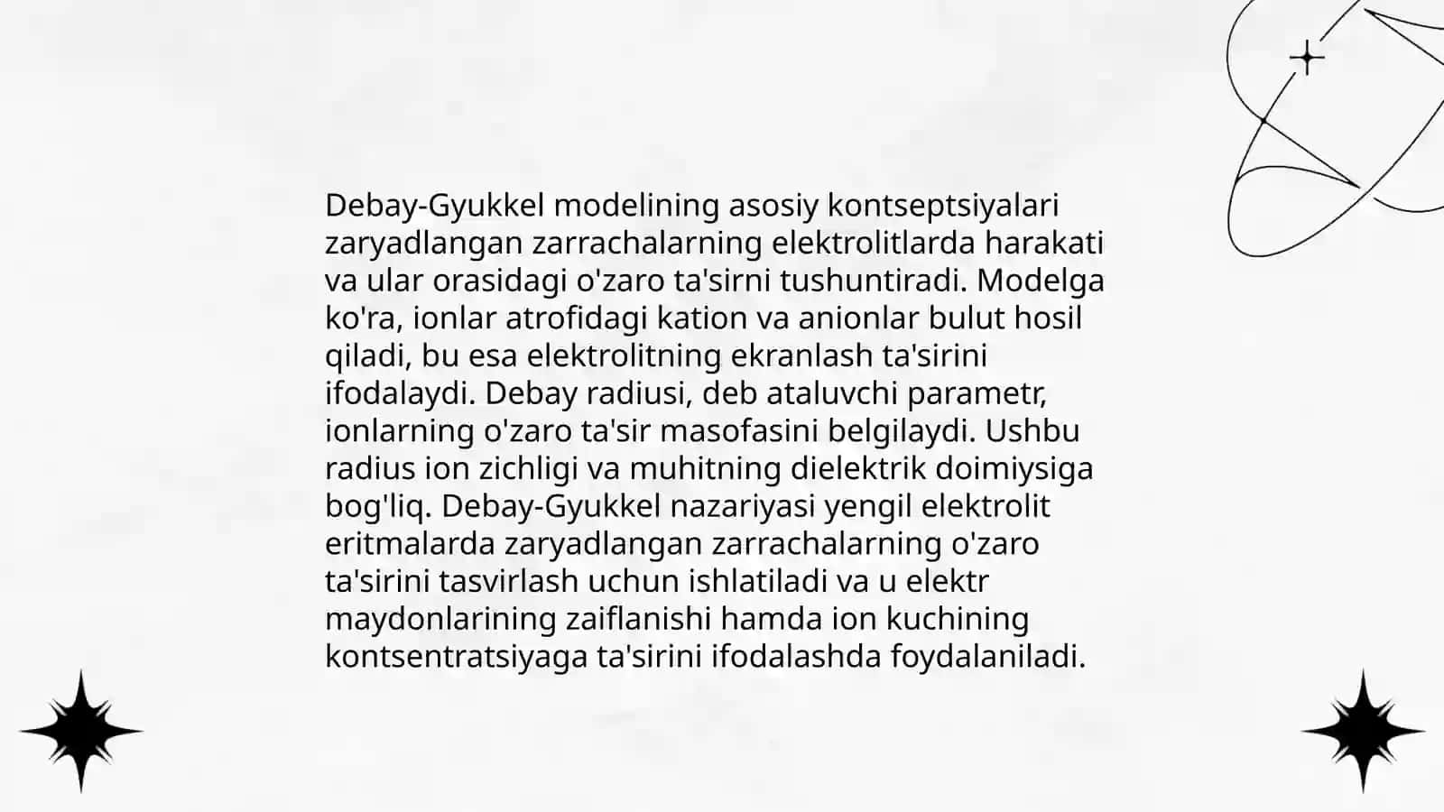 Chekli va kengaytirilgan Debay- Gyukkel qonunlari 4